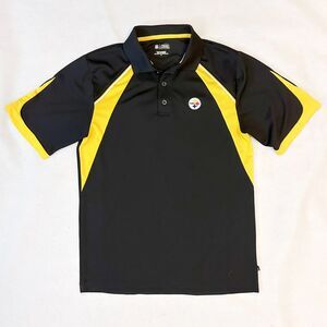 Pittsburgh Steelers Polo Shirt Mens M Black NFL Team Apparel